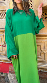 Green Half And Half Dress