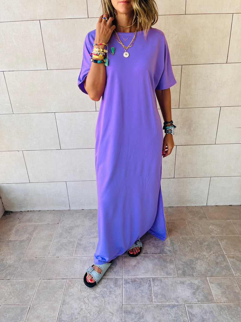 Lilac Fall Dayz Maxi T-Shirt Dress