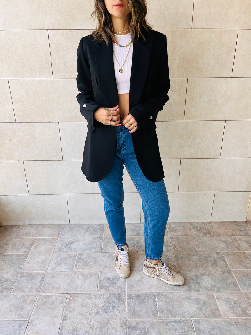 Black Working Girl Blazer