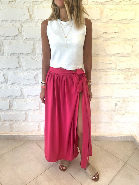 Fuchsia Wrap Skirt – Frillu
