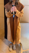 Camel Longline Suede Coat