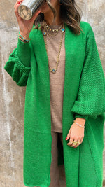 Green Heavy Shawl Knit Cardi