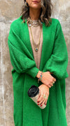 Green Heavy Shawl Knit Cardi