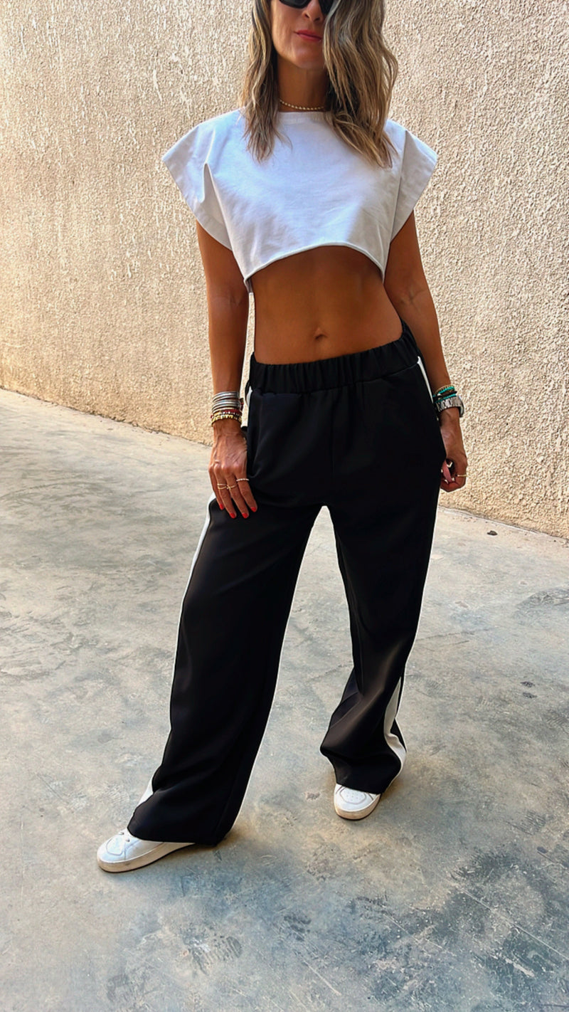 Black Side Stripe Pants