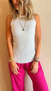White & Black & Grey 120 Knit Racer Top