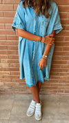 Light Blue Denim Shirt Dress