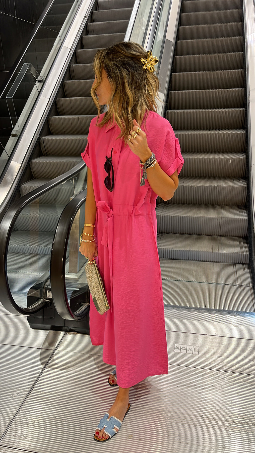 Fuchsia Knot City Dress