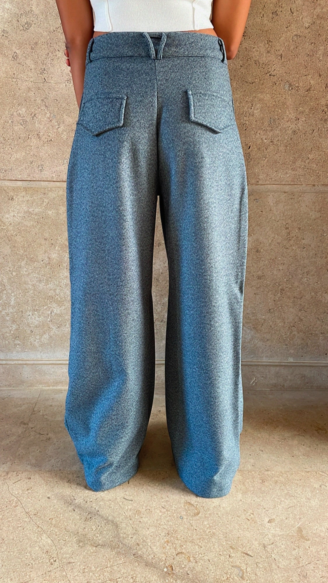 Grey Loose Classic Pants
