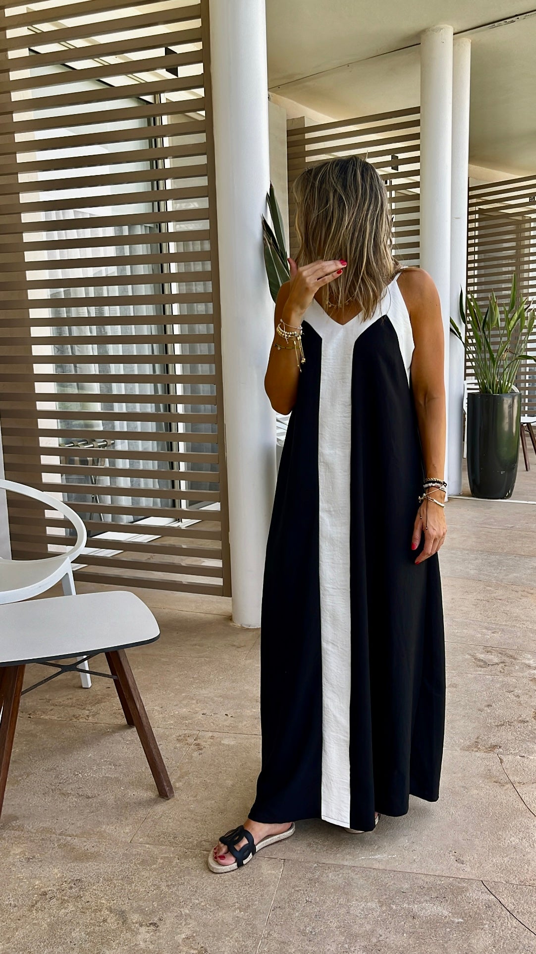 Black Monaco Middle Line Dress