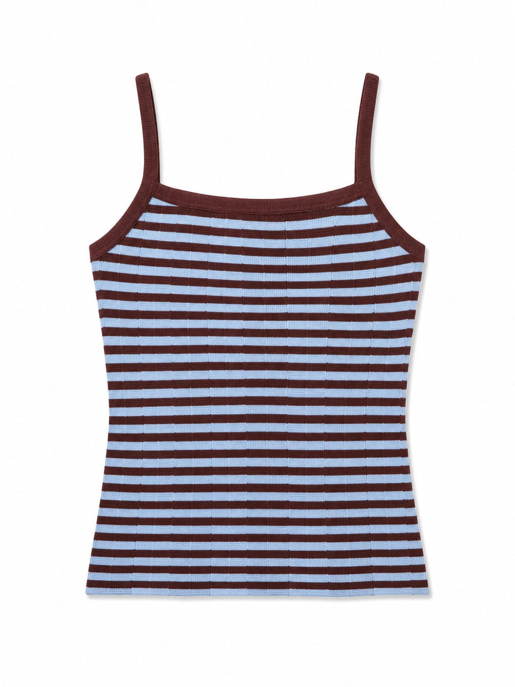 Brown Striped Sleeveless Top