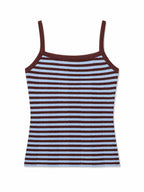 Brown Striped Sleeveless Top