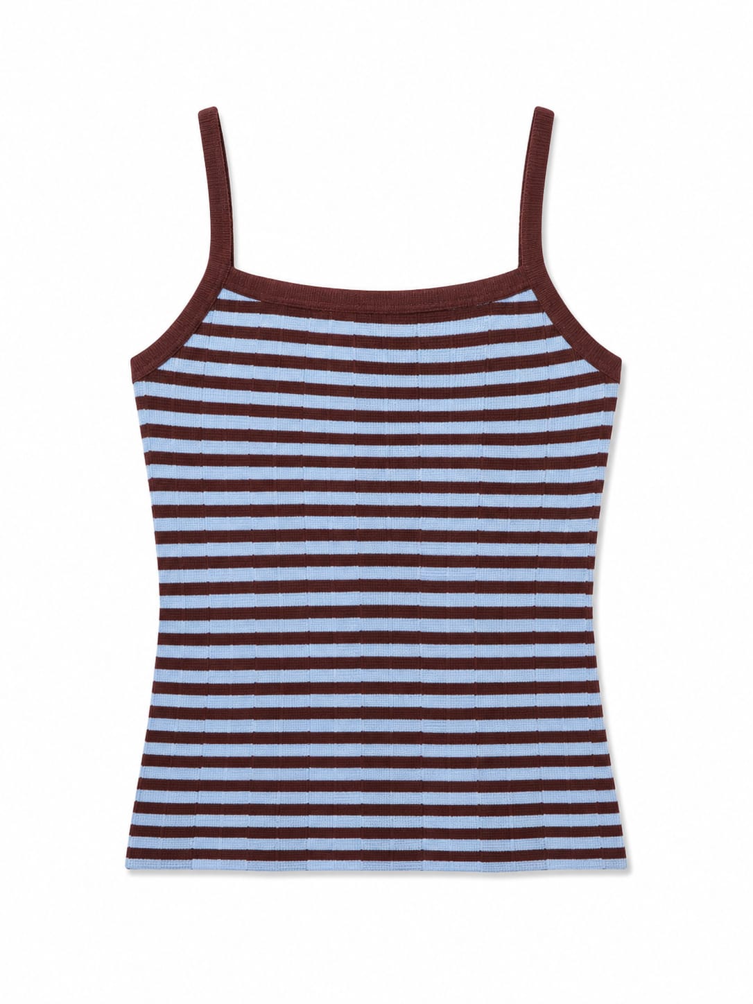 Brown Striped Sleeveless Top