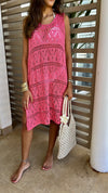 Fuchsia Light Crochet Dress Coverup