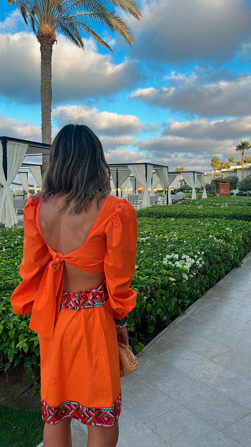 Orange Gum Drop Cut Out Mini Dress