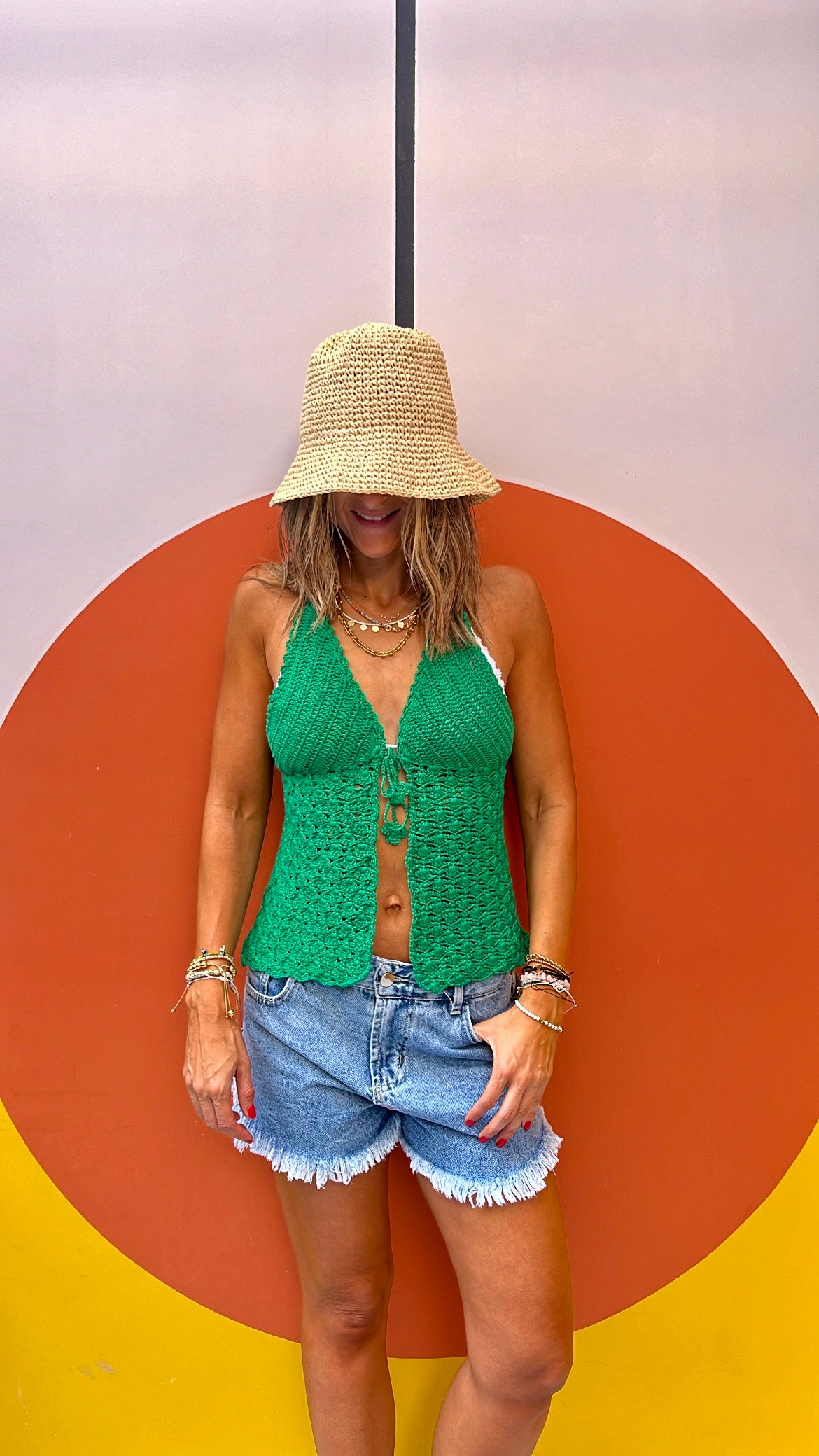 Green Butterfly Handmade Crochet Top