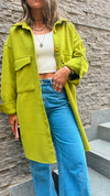 Lime Longline Button Shacket