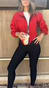 Red V Cropped Jacket