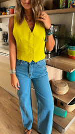 Yellow Working Girl Vest