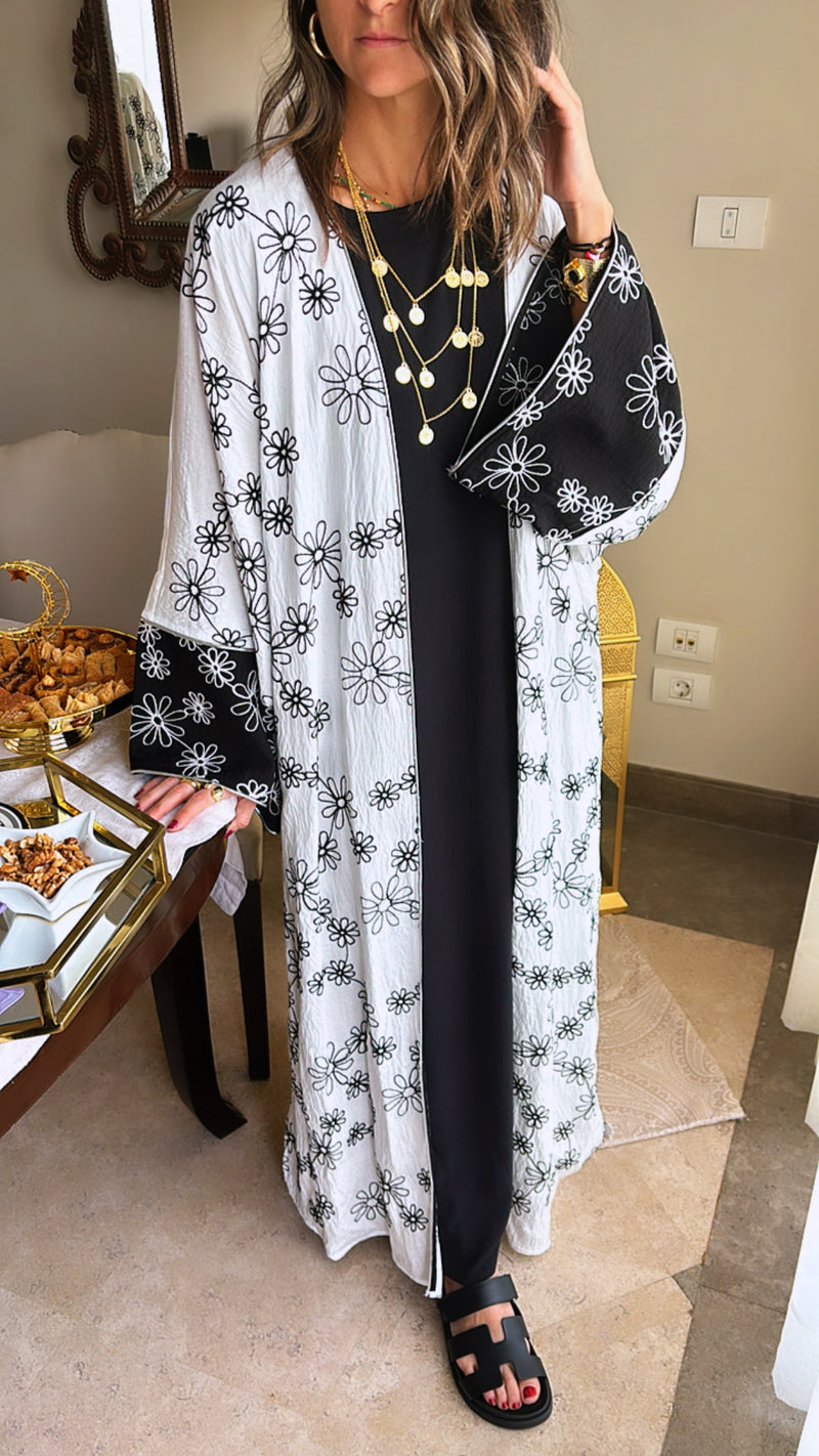 White Embroidered Kimono