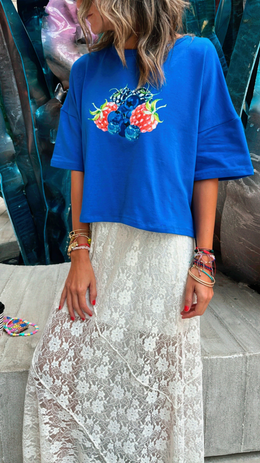 Berry Blue High Low Tee