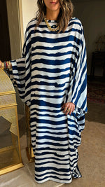 Blue Paint Striped Kaftan