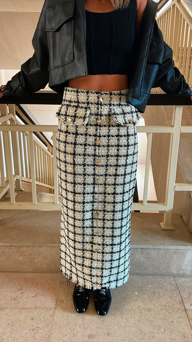 White Tweed Skirt