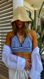 Blue Mini Handmade Crochet Halter