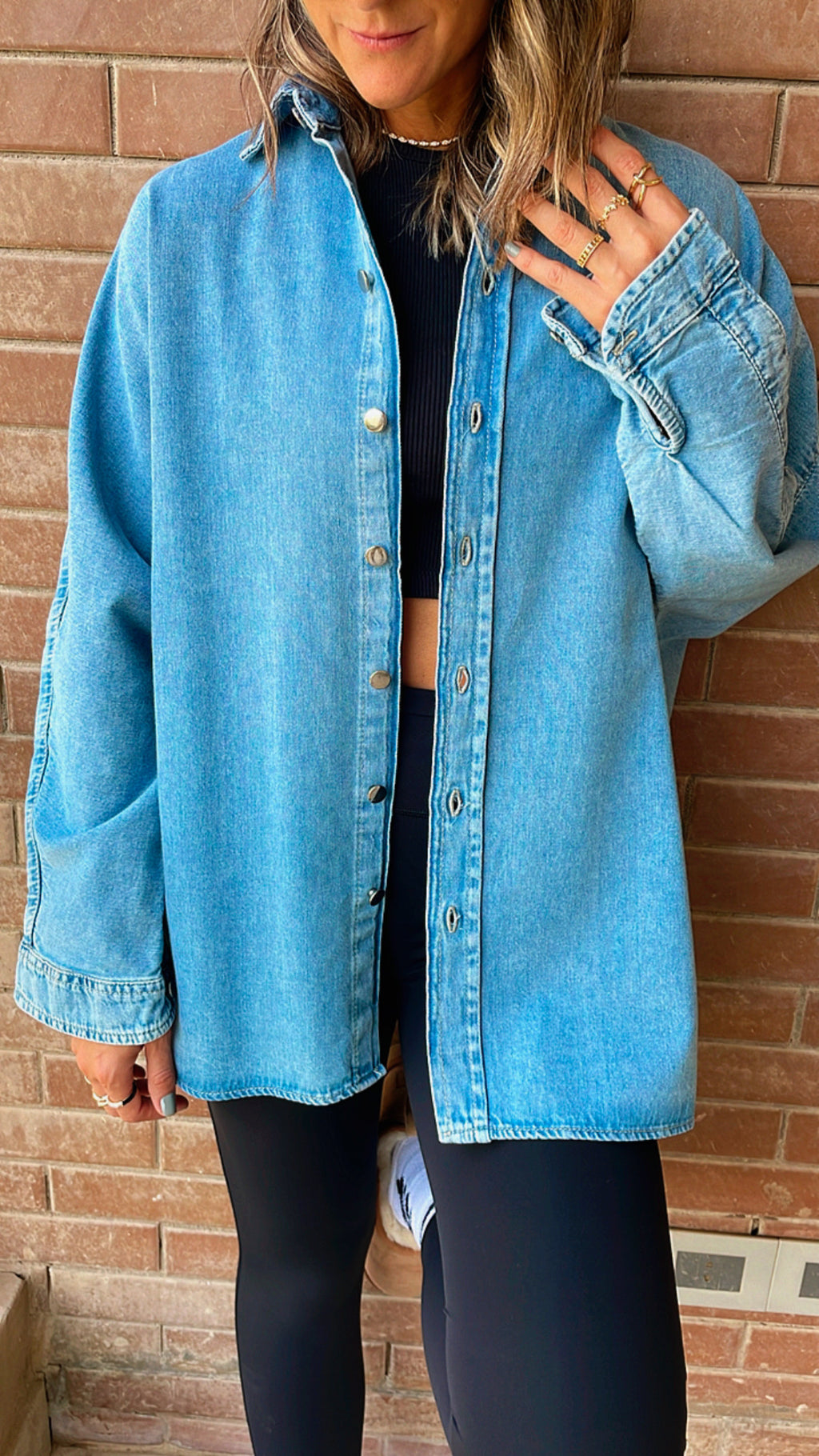 Light Blue Long Sleeve Denim Shirt