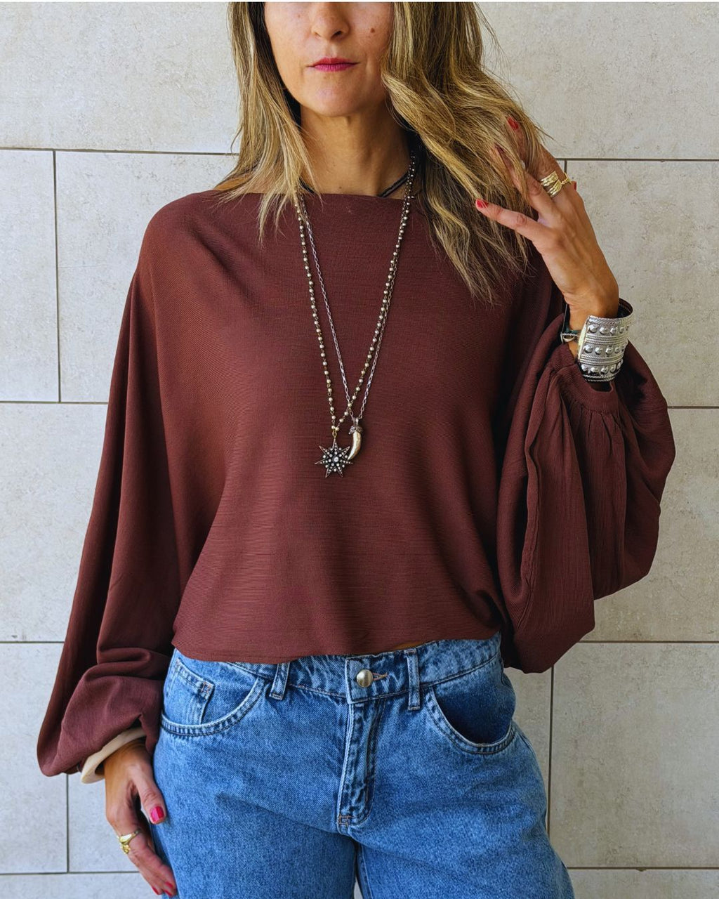 Brown Salt Air Top