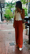 Rust Essential Linen Pants