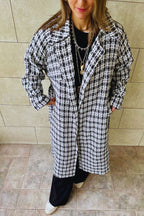 Tweed Checkered Longline Coat