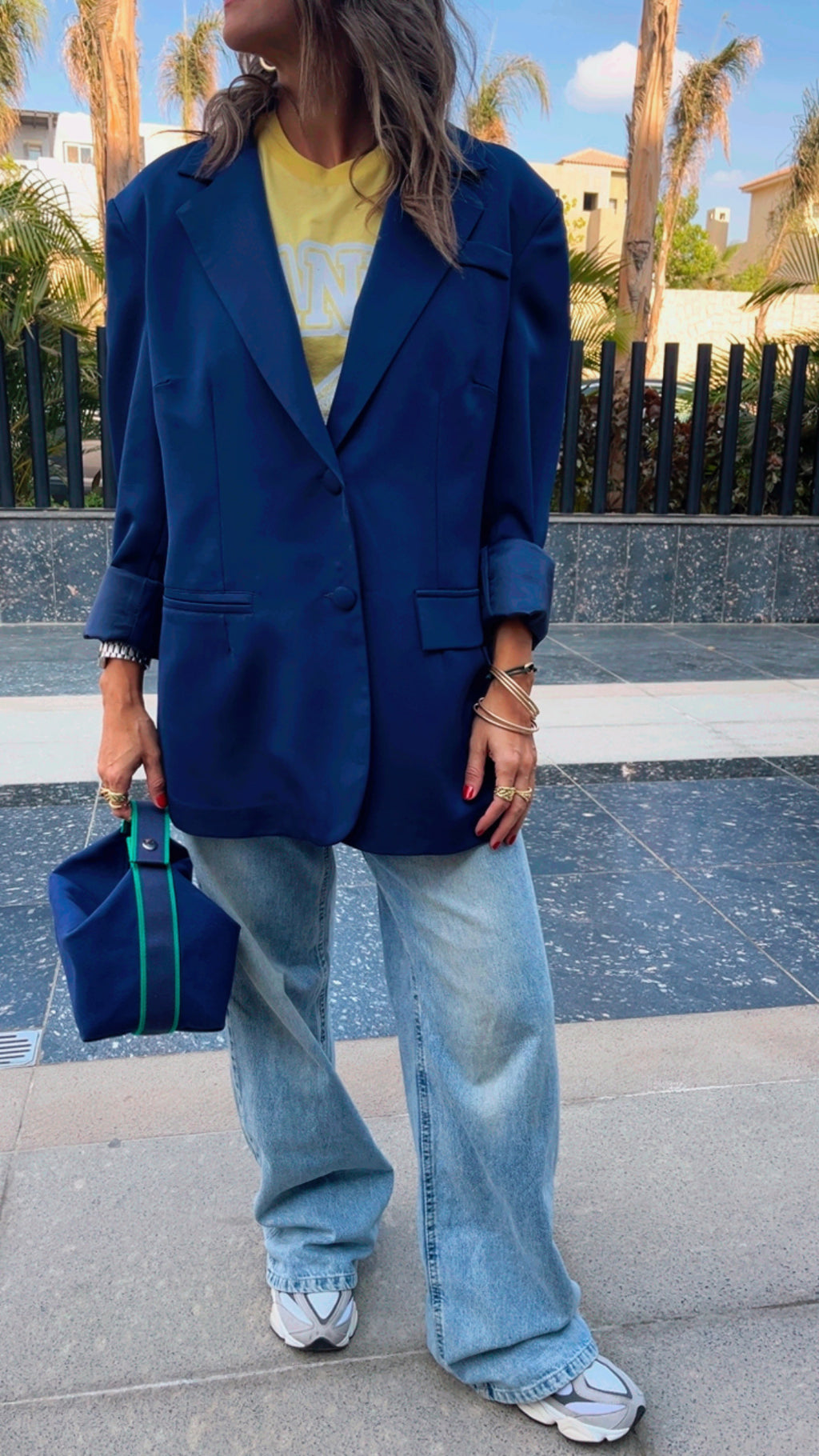 Navy Sophisticated Oversize Blazer