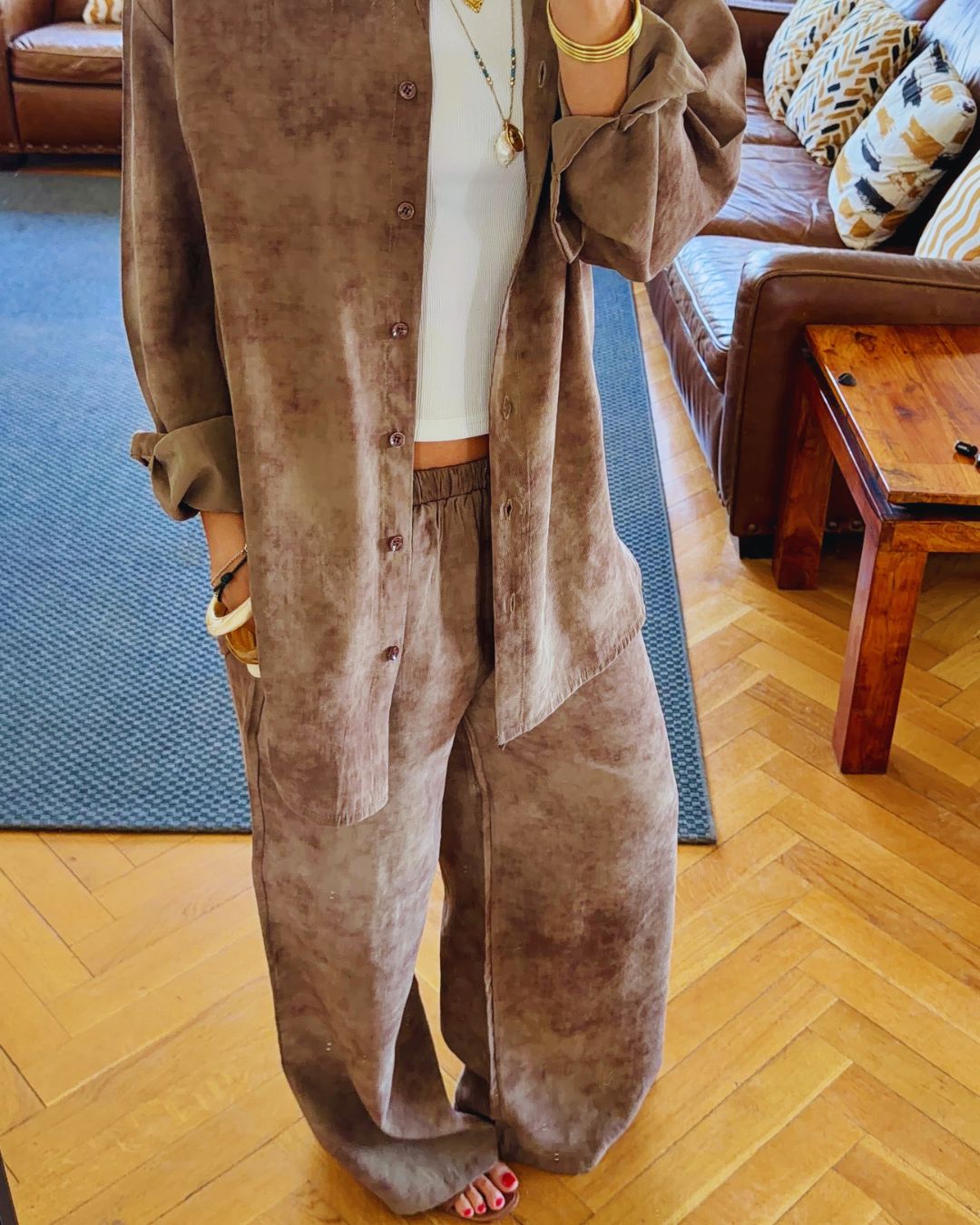 Brown Sandwash Shirt