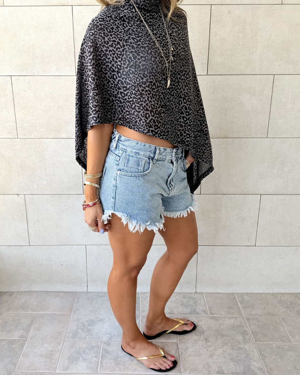 Black Wild Riviera Poncho