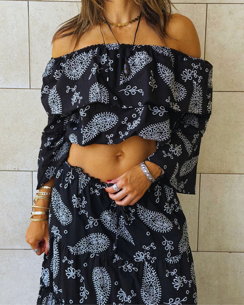 Bandana Flow Off Shoulder Top
