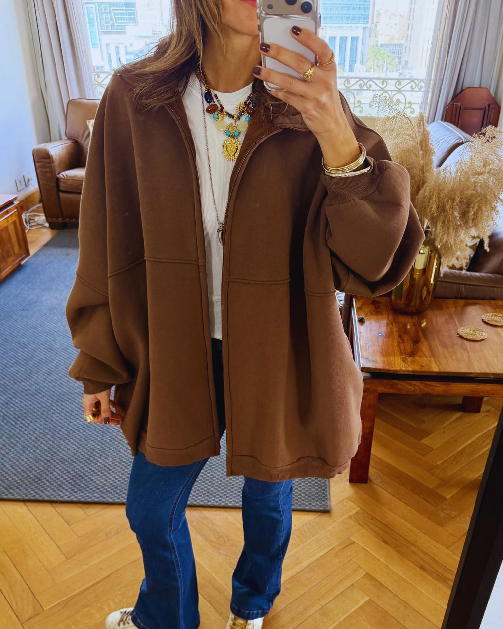 Brown Main Character Zip Up