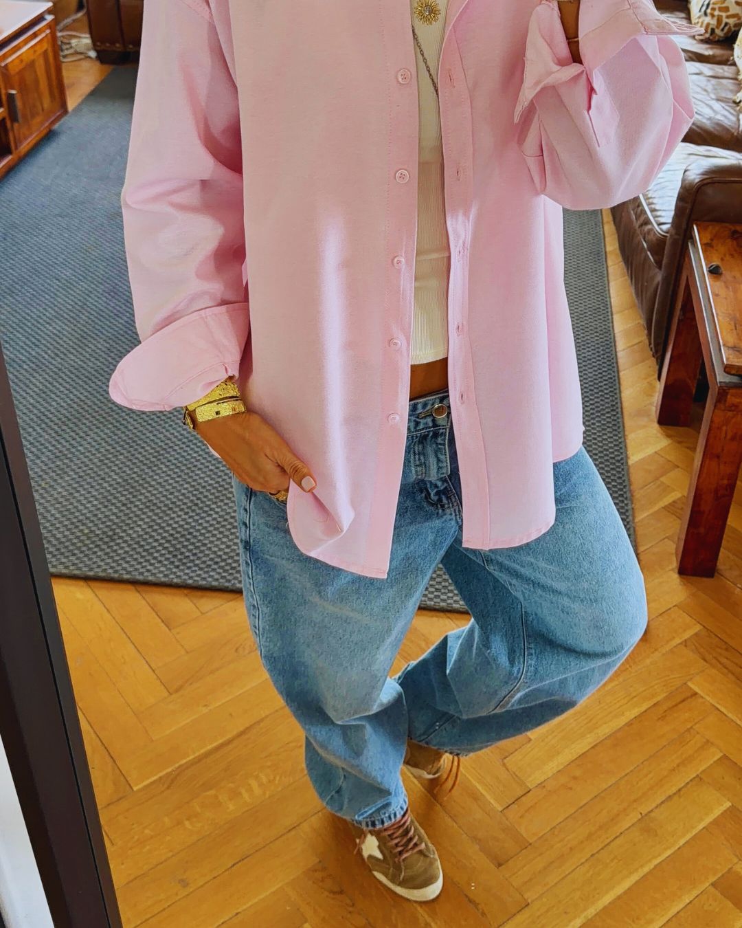 Baby Pink Boyfriend Oxford Shirt