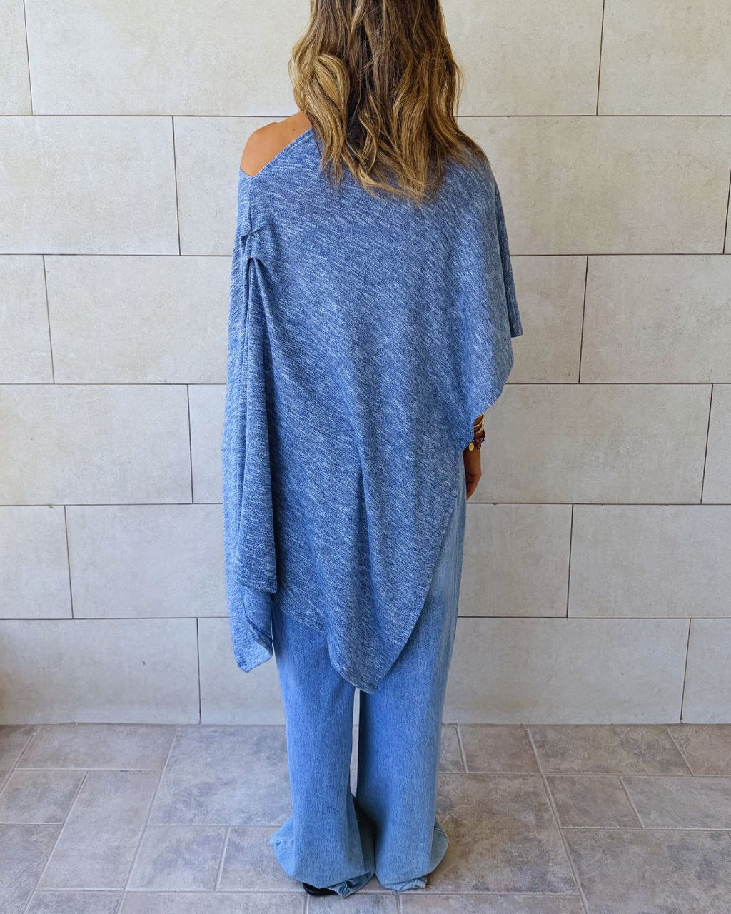 Blue Sunwashed Riviera Poncho