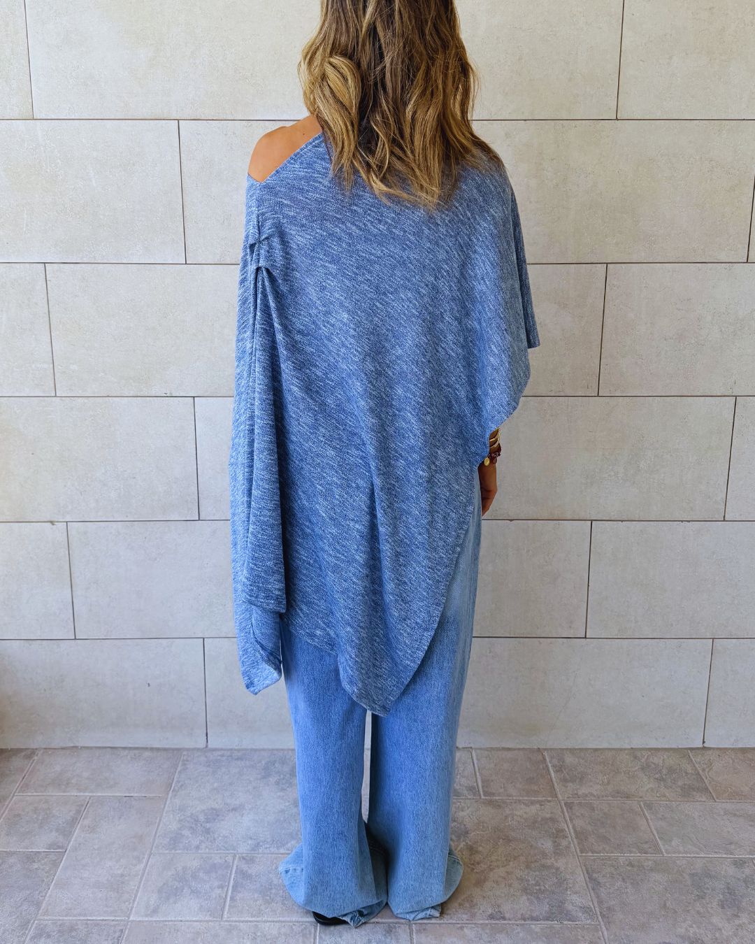 Blue Sunwashed Riviera Poncho