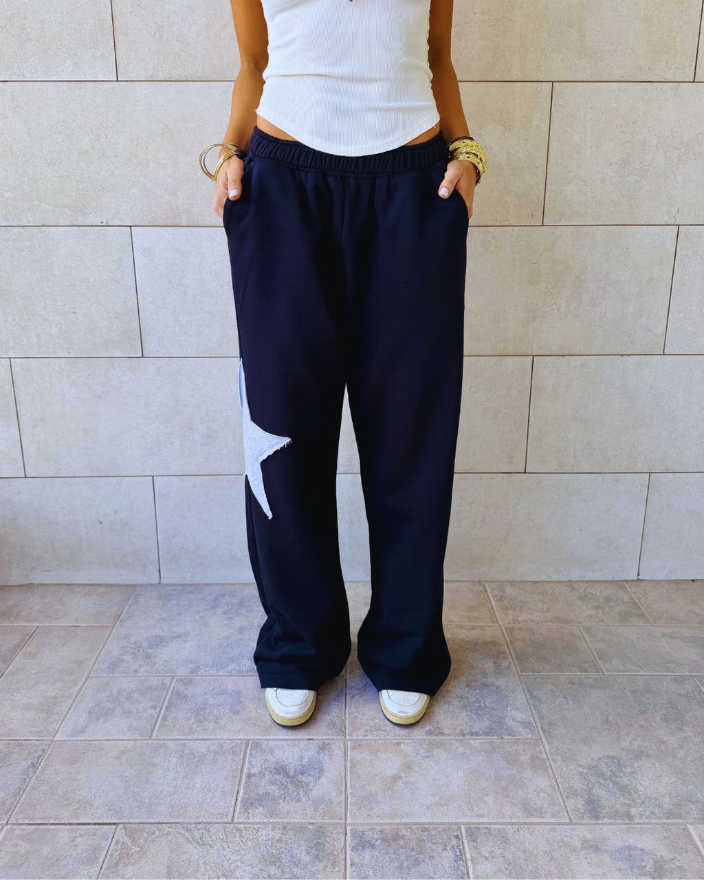 Black Lone Star Straight Leg Sweatpants