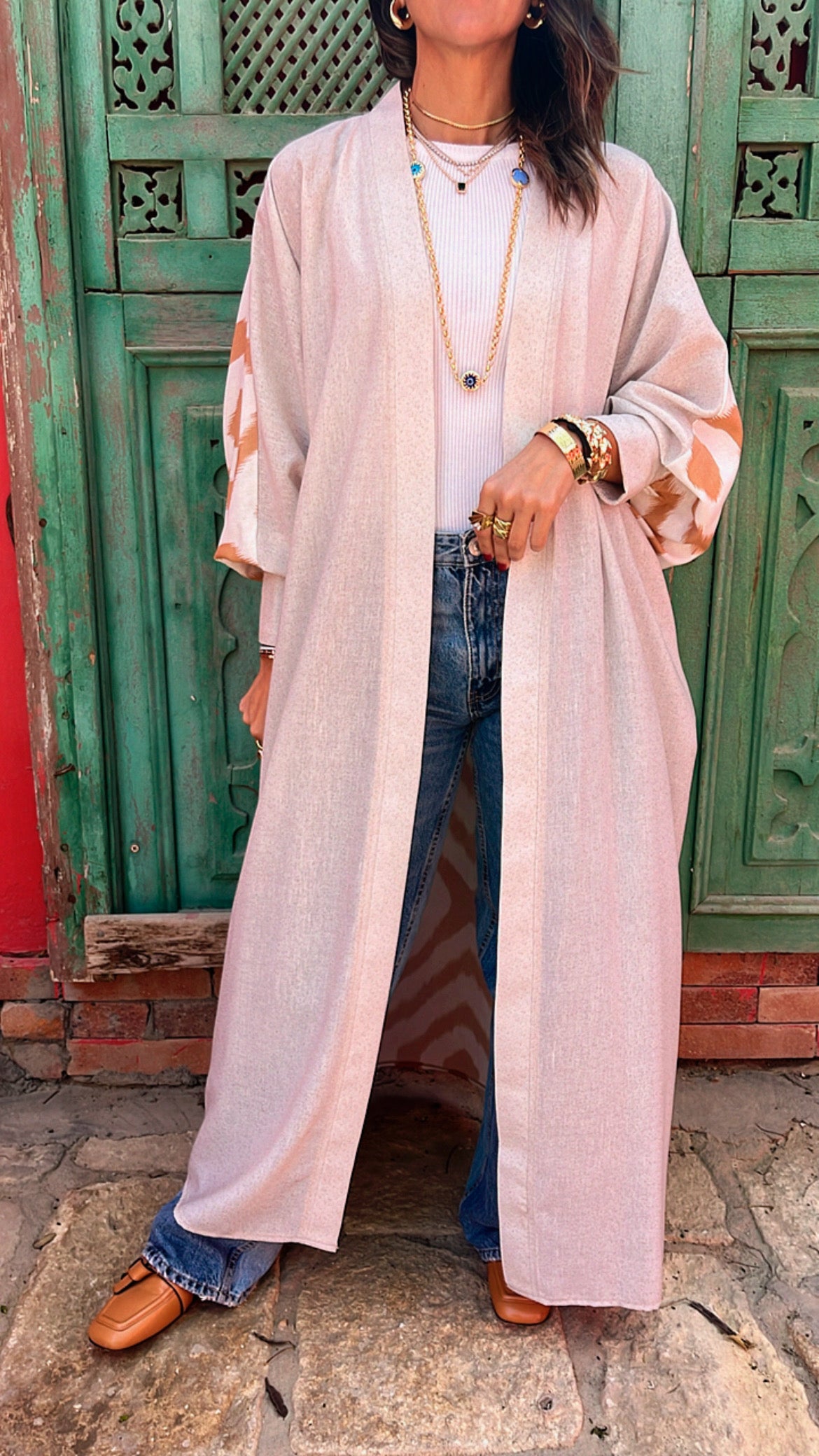 Beige Its All In The Back Kimono