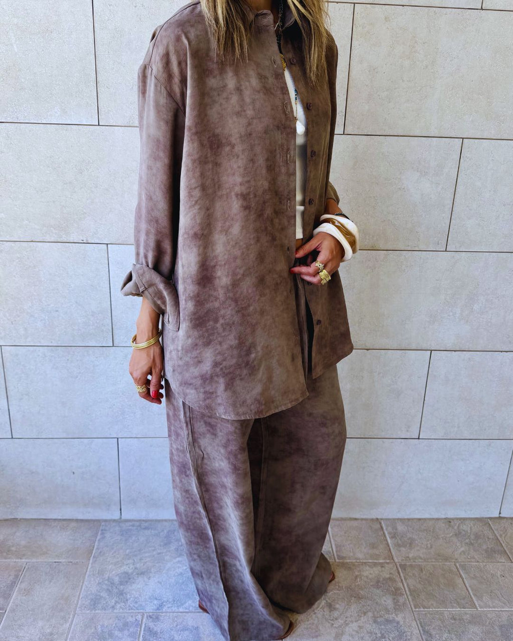 Brown Sandwash Shirt