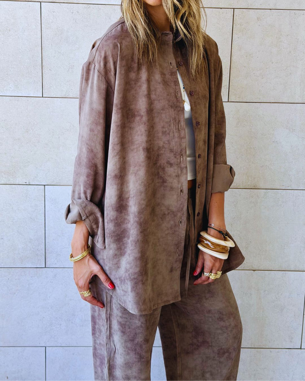 Brown Sandwash Shirt