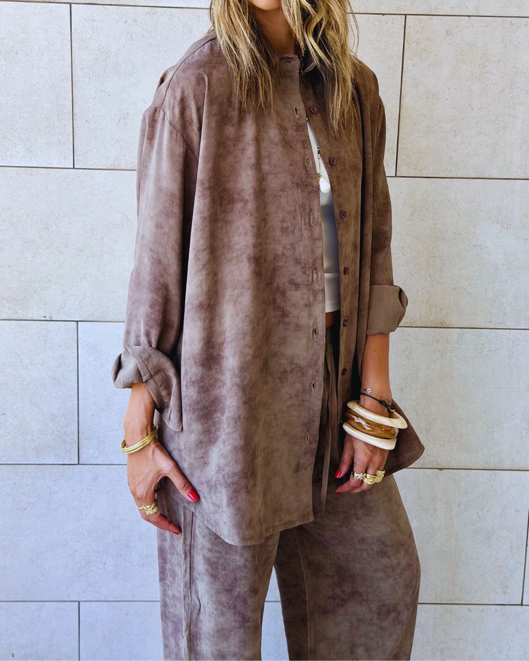 Brown Sandwash Shirt