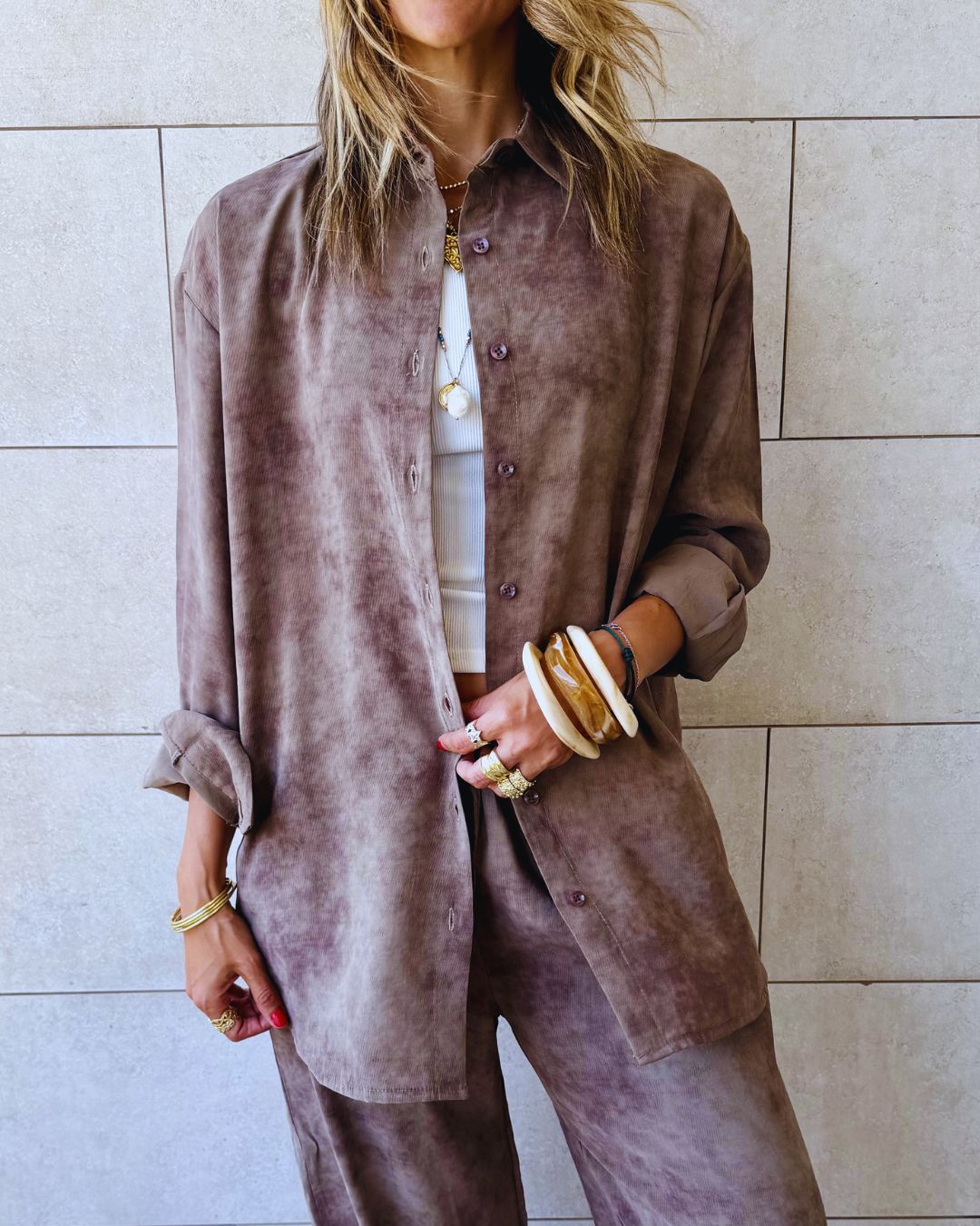 Brown Sandwash Shirt