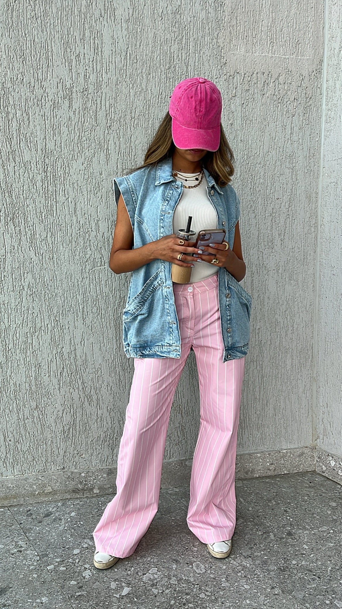 Light Blue Exaggerated Double Pocket Denim Vest