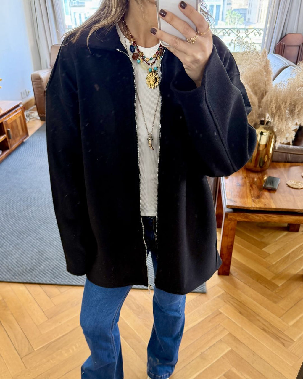 Black Cool Weather Zip Up