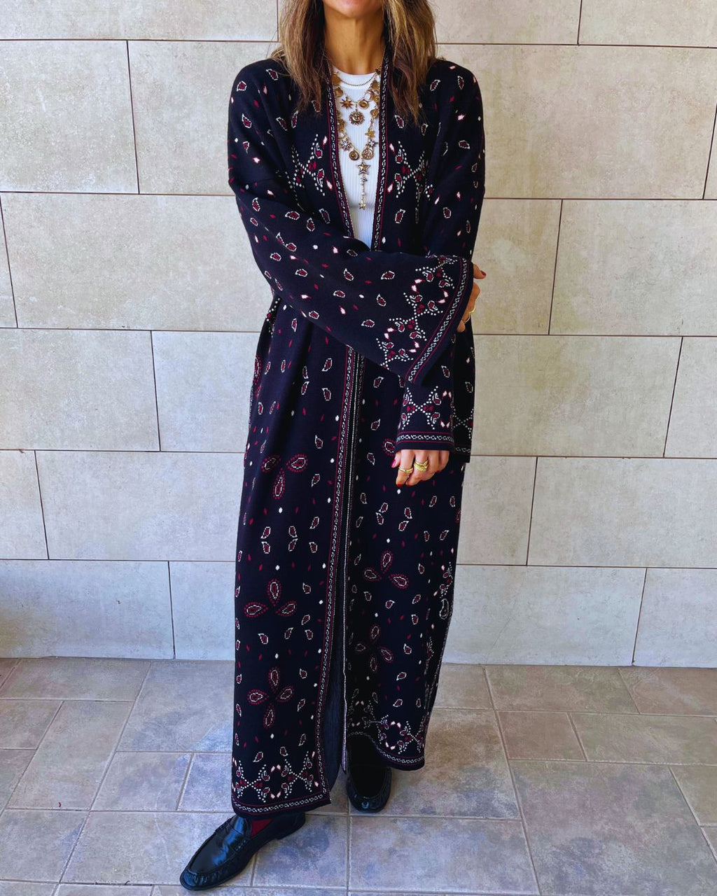 Black Cult-Favorite Knit Bandana Kimono