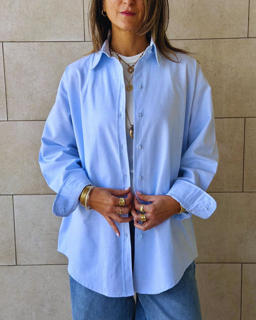 Baby Blue Boyfriend Oxford  Shirt