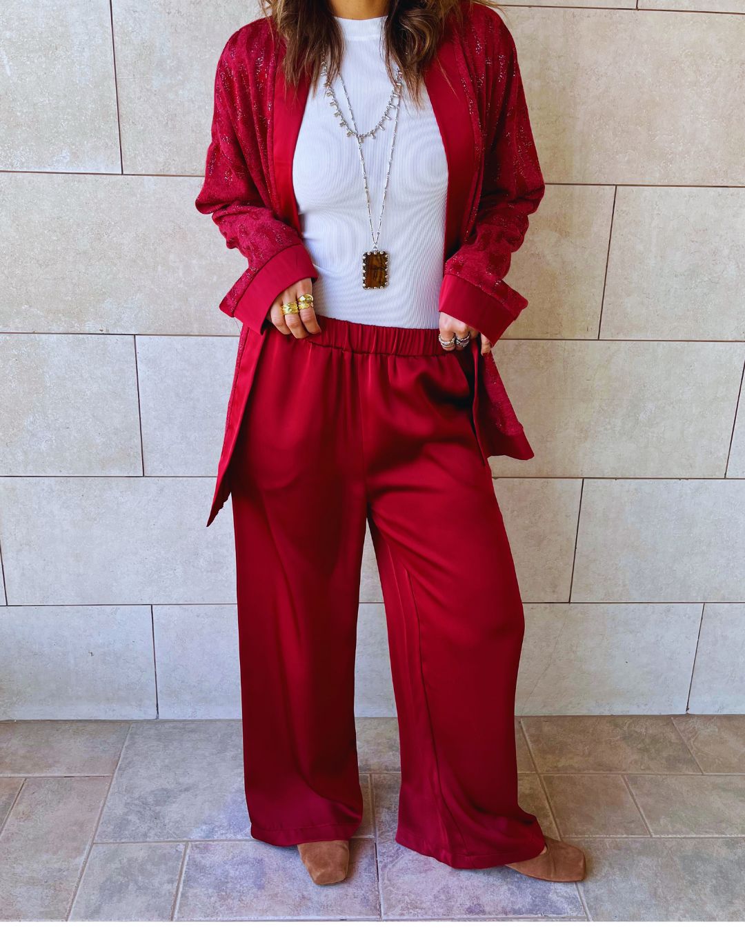 Burgundy Between Moments Kimono